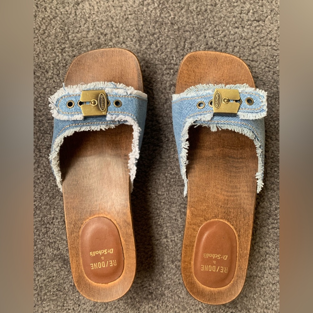 Re/Done & Dr Scholls Washed Denim Clog BRAND NEW